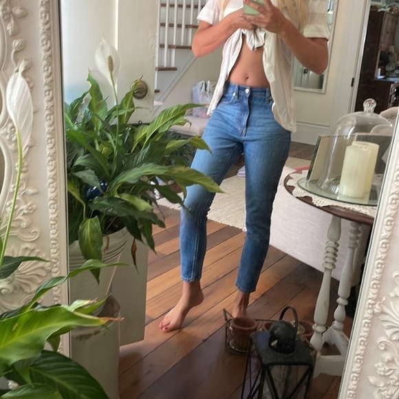 Everlane Blue Straight Leg High Waisted Jeans - Picture 12 of 13